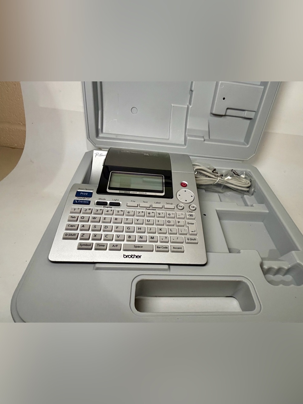 Brother P-touch PT-2700 PT-2710 Label Printer Tested With Case + Works Great